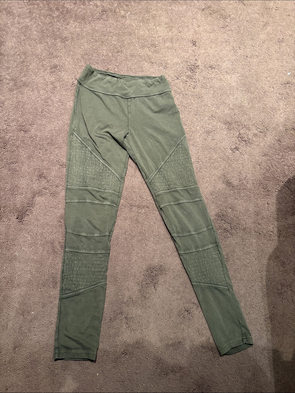 Sun & Shadow Olive Green Textured Moto Leggings Jumpsuit